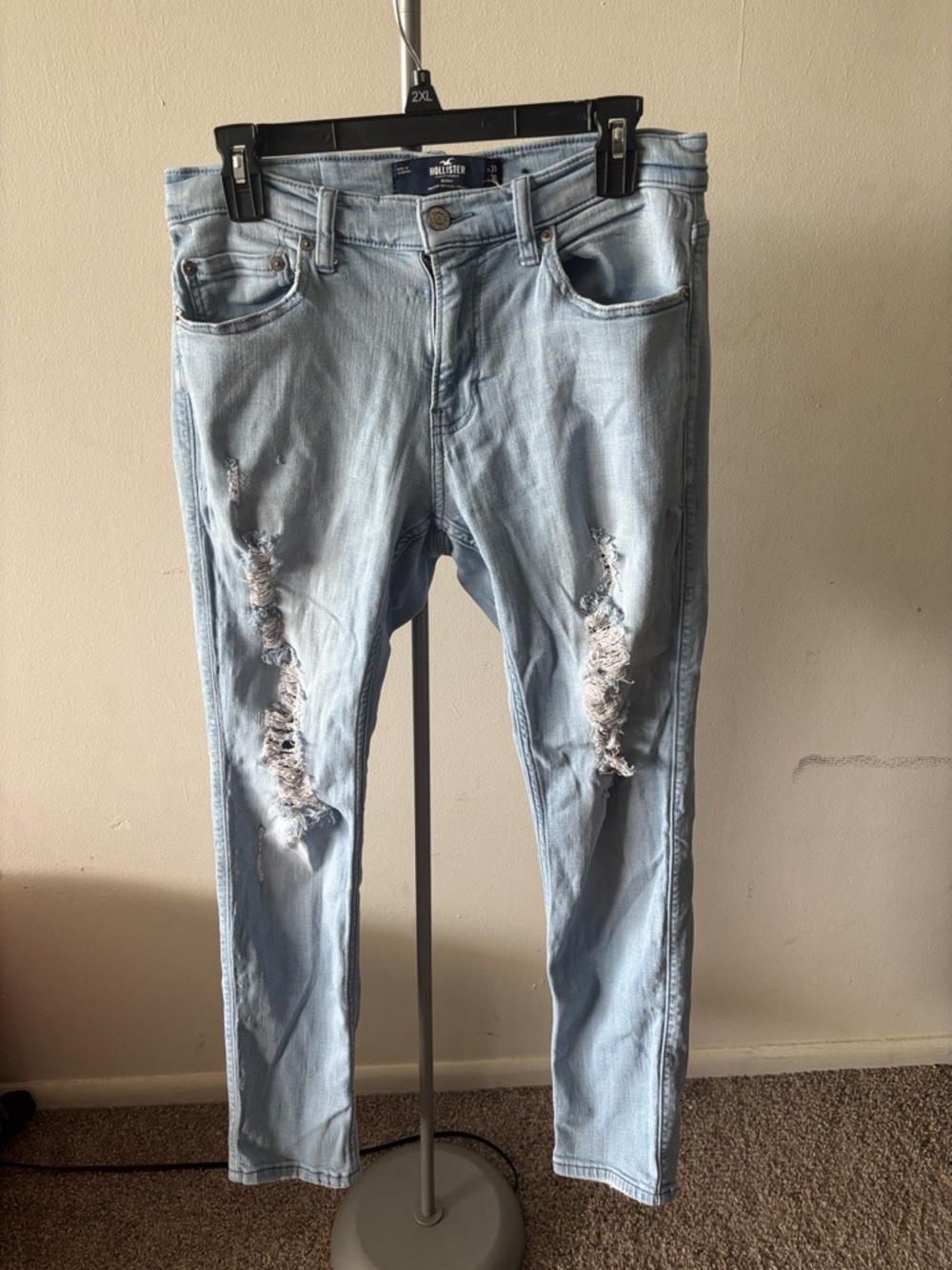 Hollister Light Blue Distressed Skinny Jeans